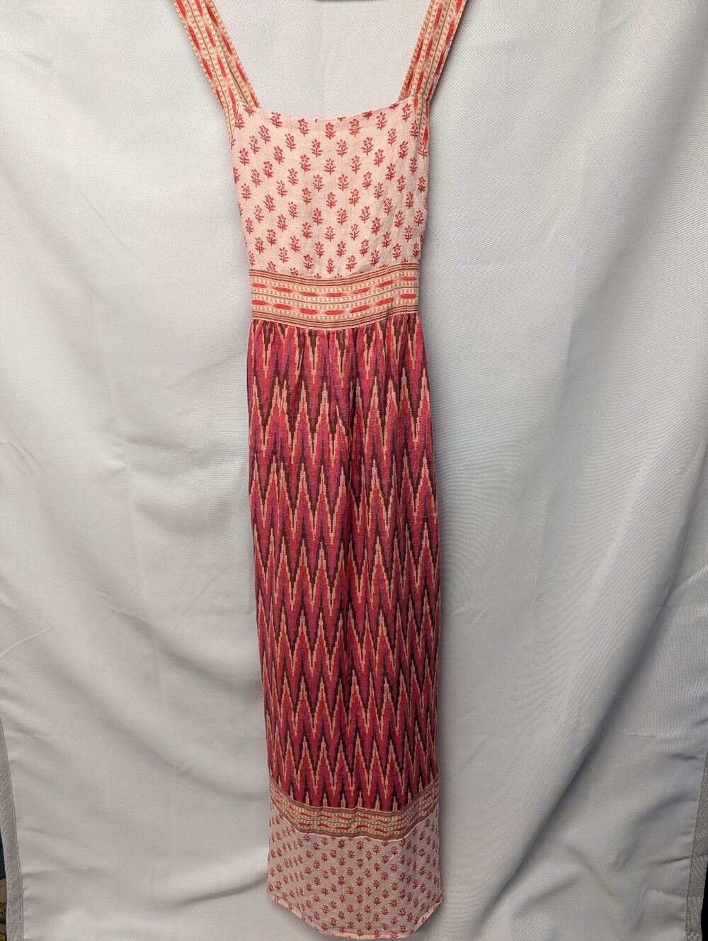 Faherty Pink Patterned Sleeveless Maxi Dress Size Small, EUC